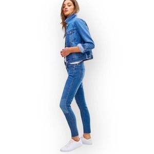 Levi's 711 Skinny Jeans with Knee Patch Denim Blue Size 31